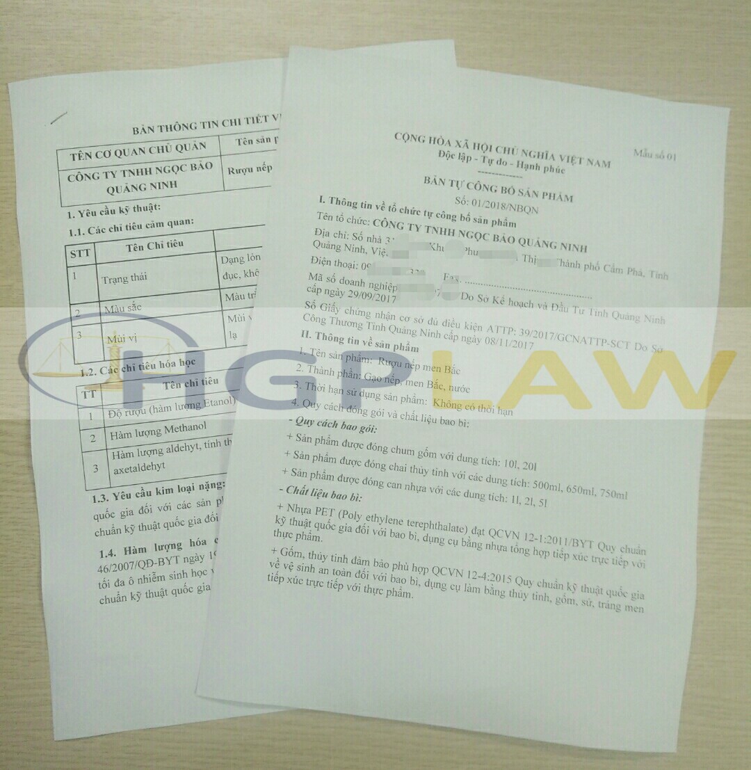 Hồ sơ công bố chất lượng rượu tại Quảng Ninh